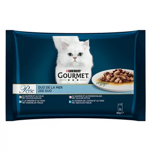 Pakiet próbny Gourmet Perle, 4 x 85 g - Pakiet mieszany V (4 smaki, Duet morskie smaki) - Mokra karma dla kotów Pakiet próbny Gourmet Perle, 4 x 85 g - Pakiet mieszany V (4 smaki, Duet morskie smaki) - Mokra karma dla kotów - miniaturka - grafika 1