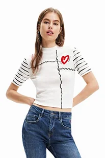 Desigual T-shirt damski, biały, L - Koszulki i topy damskie - miniaturka - grafika 1