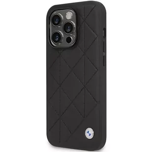 Etui na telefon BMW BMHCP14L22RQDK do Apple iPhone 14 Pro 6,1" czarny/black Leather Quilted - Etui i futerały do telefonów - miniaturka - grafika 2
