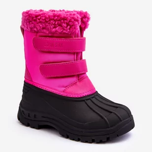 Dziecięce Śniegowce Na Rzepy Big Star Fuksja MM374112 czarne - Buty dla dziewczynek - miniaturka - grafika 1