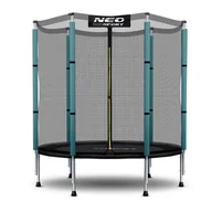 Trampoliny - Trampolina ogrodowa dla dzieci, siatka, 140 cm, Neo-Sport, czarny, niebieski - miniaturka - grafika 1