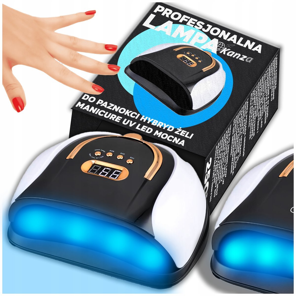 LAMPA DO PAZNOKCI HYBRYD UV LED 256W C4 PLUS MOCNA PROFESJONALNA NAIL LAMP