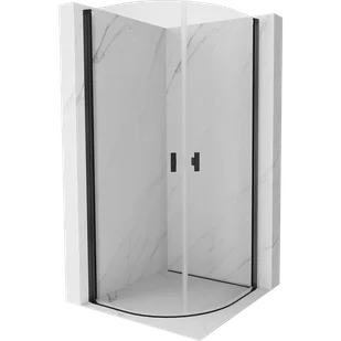 Mexen Mist kabina prysznicowa półokrągła uchylna 80 x 80 cm, transparent, czarna - 8A31-080-080-70-00 - Kabiny prysznicowe - miniaturka - grafika 1