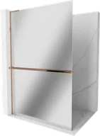 Ścianki i drzwi prysznicowe - Mexen Kioto+ L ścianka prysznicowa z półką Walk-in 110 x 200 cm, lustro, różowe złoto - 800-110-123-60-50 - miniaturka - grafika 1