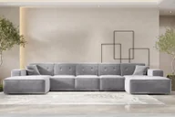 Narożniki - Sofa w kształcie U PULA narożnik 462cm tkanina Perfect Harmony szary - miniaturka - grafika 1