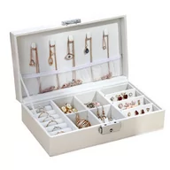 Pudełka i szkatułki - Organizer/Pudełko/Box na biżuterię, kolczyki, Biały - miniaturka - grafika 1