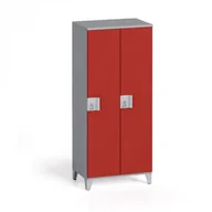 Szafy biurowe - B2B Partner Szafa dwuczęściowa 1400 x 600 x 400 mm, szary/czerwony 6100899 - miniaturka - grafika 1