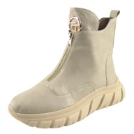 Botki damskie - Botki damskie ocieplane JEZZI ASA219-3 złote - miniaturka - grafika 1