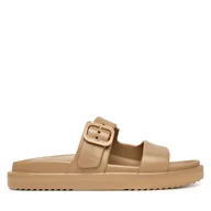 Klapki i japonki damskie - Klapki Tommy Hilfiger Double Strap FW0FW09114 Beżowy - miniaturka - grafika 1