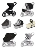 Wózki dziecięce - Wózek sportowy Thule Urban Glide 3 Black + Bassinet Soft beige SET 7in1 - miniaturka - grafika 1