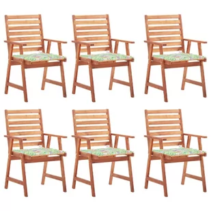 vidaXL Lumarko Krzesła ogrodowe z poduszkami, 6 szt., lite drewno akacjowe! 3078359 - Fotele i krzesła ogrodowe - miniaturka - grafika 1