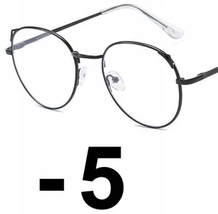 Okulary metal korekcyjne minusy kocie uszy -5 - Okulary korekcyjne, oprawki, szkła - miniaturka - grafika 1