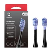 Końcówki do szczoteczek elektrycznych - Oclean Ultra White Black Firm Końcówki do szczoteczki sonicznej czarne 2 sztuki - miniaturka - grafika 1