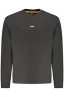 Bluzy męskie - HUGO BOSS MĘSKA BLUZA Z ROZPINANYM NA ZAMEK CZARNA - miniaturka - grafika 1
