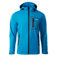 Bluzy sportowe męskie - Męski Softshell HI-TEC NICK 36364-VI BLUE/BLK – Niebieski - miniaturka - grafika 1
