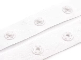 Zatrzaski Na Taśmie 18 Mm ( 1Mb ) Biała - Pasmanteria - miniaturka - grafika 1
