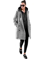 Kurtki damskie - Heine Płaszcz zimowy w kolorze czarno-białym - miniaturka - grafika 1