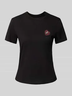 T-shirt z naszywką z logo - Koszulki i topy damskie - miniaturka - grafika 1