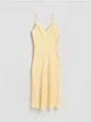 Sukienki - Reserved - Wiskozowa sukienka midi - jasnożółty - miniaturka - grafika 1