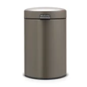 Kosze na śmieci - Brabantia Kosz na śmieci New Icon 3l montowany na ścianie platynowy 116223 - miniaturka - grafika 1