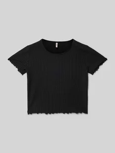 T-shirt o kroju regular fit z wykończeniem z falbanami model ‘NELLA’ - Koszulki dla dziewczynek - miniaturka - grafika 1