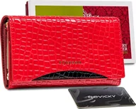 Portfele - Peterson Lakierowany portfel damski z motywem krokodylej skóry Peterson NoSize - miniaturka - grafika 1