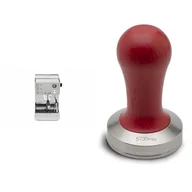 Akcesoria i części do ekspresów do kawy - Lelit Anna PL41LEM półprofesjonalny ekspres do kawy, srebrny & Lelit PLA471R Tamper do filtra LELIT57, stal nierdzewna, czerwony drewniany uchwyt - miniaturka - grafika 1