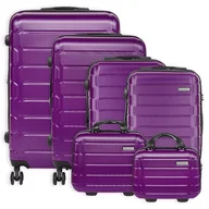 Walizki - Zestaw 6 elementowy walizek i kuferków ABS Black Horse Bentley PT-0069 fioletowy - miniaturka - grafika 1