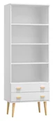 Regały - Regał drewniany Venuci 2 szuflady 79 cm biały - miniaturka - grafika 1