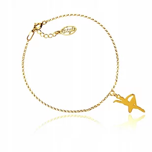 Bransoletka z baletnicą srebrna pozłacana - Bransoletki - miniaturka - grafika 1