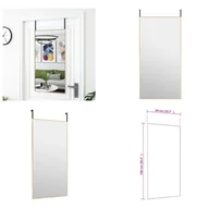 Lustra - vidaXL Lustro do drzwi Golden 50x100 cm szkło i aluminium - Lustro do drzwi - Lustro ścienne - Lustro wiszące - Lustro do garderoby - miniaturka - grafika 1