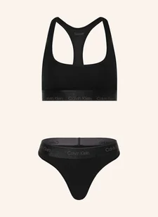 Calvin Klein Zestaw Modern Cotton: Gorset I Stringi schwarz - Majtki damskie - miniaturka - grafika 1