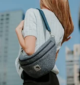 Nerki - Nerka XL z grubej plecionki melanż z recyklingu granat - miniaturka - grafika 1