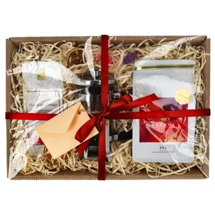 Zestaw prezentowy z zaparzaczem, kawą ziarnistą i herbatą - Zestawy upominkowe - miniaturka - grafika 3