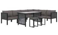 Meble ogrodowe - 9-częściowy zestaw ogrodowy antracytowy B5-M27 - miniaturka - grafika 1