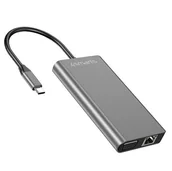 Ładowarki do telefonów - 4smarts HUB 8w1 DeX Mode 2xUSB-A 3.0/USB-C/HDMI/SD/VGA/Eternet/Jack 3.5mm szary 458723 - miniaturka - grafika 1