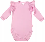 Body dla niemowląt - Body długi rękaw z falbanką RÓŻ JAGODOWY r 92 KLEKLE - miniaturka - grafika 1