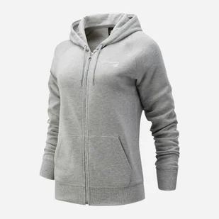 Bluza streetwear rozpinana damska z kapturem New Balance NBWJ03806AG S Szara (194389407779) - Bluzy damskie - miniaturka - grafika 1