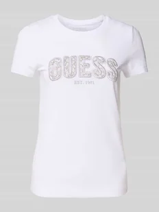 T-shirt z wyhaftowanym logo - Koszulki i topy damskie - miniaturka - grafika 1