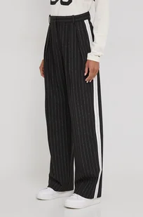 Tommy Hilfiger spodnie damskie kolor czarny szerokie high waist - Spodnie damskie - miniaturka - grafika 1