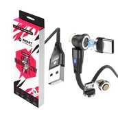 Kable USB - SMART HARDWARE KABEL MAGNETYCZNY 3W1 3A 2M CZARNY - miniaturka - grafika 1