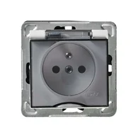 Gniazdka elektryczne - Ospel Gniazdo pojedyncze 2P + Z IMPRESJA ecru - miniaturka - grafika 1