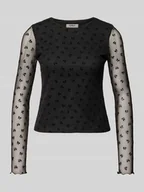 Bluzki damskie - Bluzka o kroju regular fit z półprzezroczystymi rękawami model ‘SIENA’ - miniaturka - grafika 1