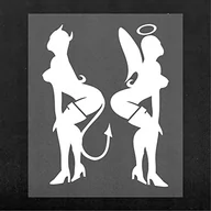 Akcesoria motocyklowe - 4R Quattroerre.it 15877 wstępnie wycięte naklejki anioł i diabeł, białe, 10 x 12 cm, Bianco - miniaturka - grafika 1