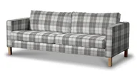 Pokrowce na meble - Dekoria pl pl Pokrowiec na sofę Karlstad rozkładaną krata szaro-biała 224 x 89 x 64 cm Edinburgh 1017-115-79 - miniaturka - grafika 1