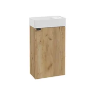 Szafki łazienkowe - Zestaw szafka pod umywalkę z umywalką 40 Diego dąb Nas - miniaturka - grafika 1