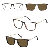 Okulary korekcyjne, oprawki, szkła - Prostokątne okulary pod korekcję z polaryzacyjną Nakładką przeciwsłoneczną na magnes CLIP-TRC-196A-2 - miniaturka - grafika 1