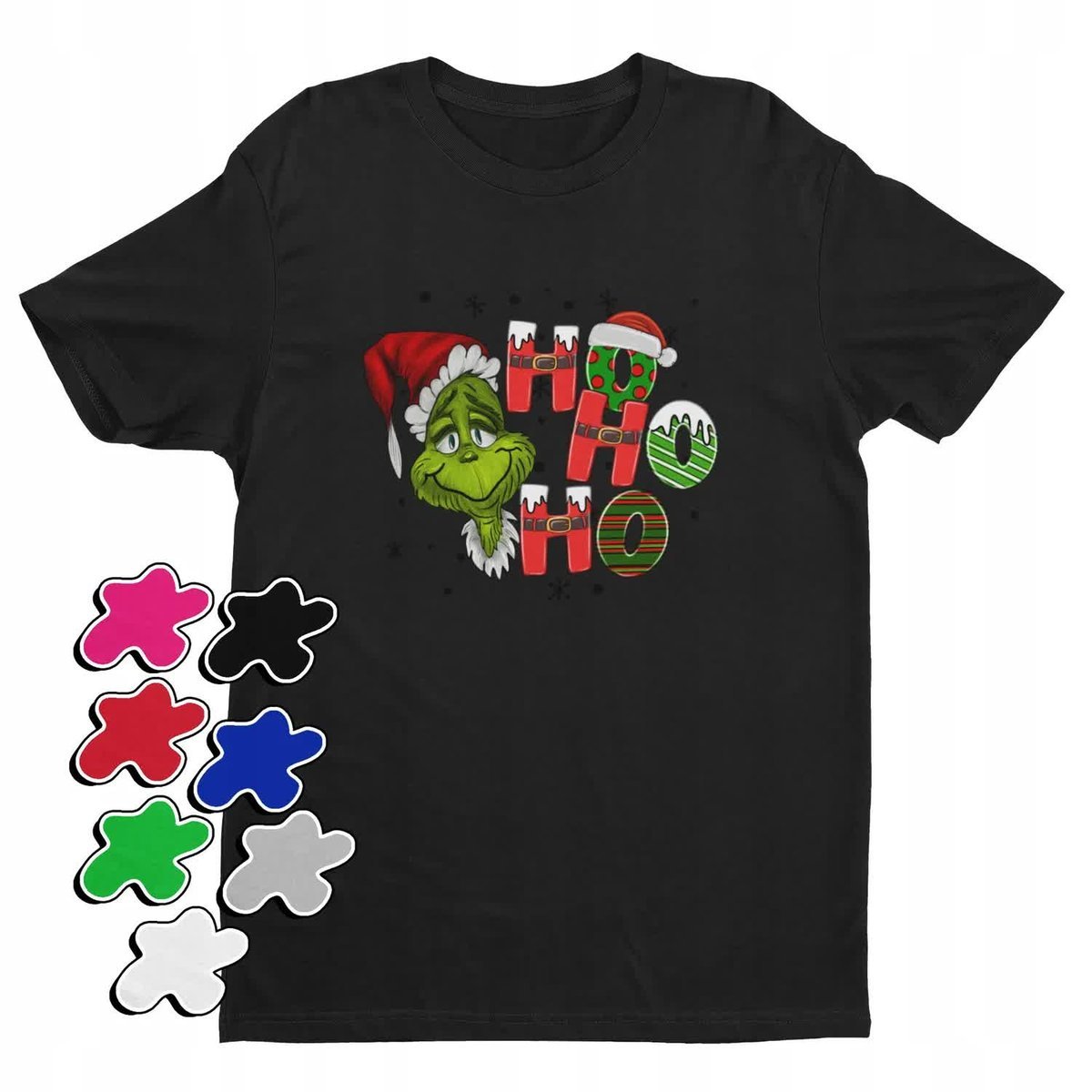 Koszulka T-Shirt Dziecięca Z Nadrukiem Grinch Święta Prezent -M 134-140