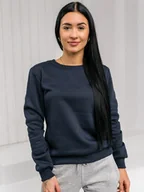 Bluzy sportowe damskie - Granatowa bluza damska bez kaptura Denley W01A1 - miniaturka - grafika 1