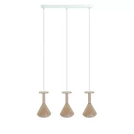 Lampy sufitowe - Drewniana lampa sufitowa Loft Cono 3L GU10 lampa wisząca na listwie KOLOROWE KABLE - miniaturka - grafika 1